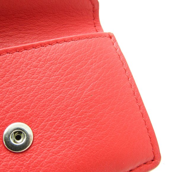 Balenciaga Papier Mini Wallet 391446 Women's Leather Wallet (tri-fold) Red Color - Picture 14 of 16